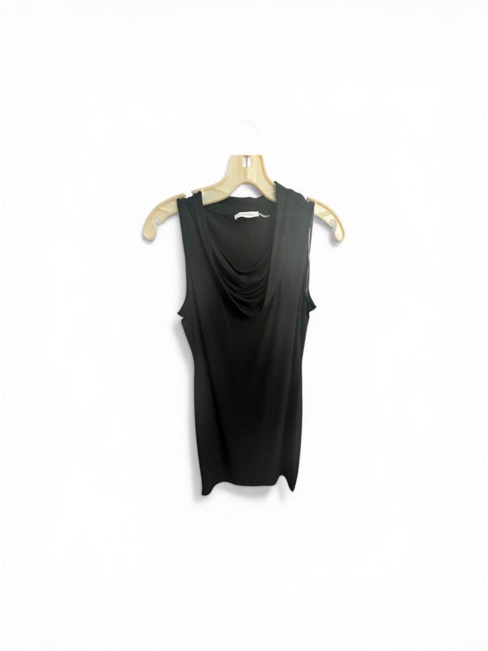 Black Sleeveless Drape Neck Dress